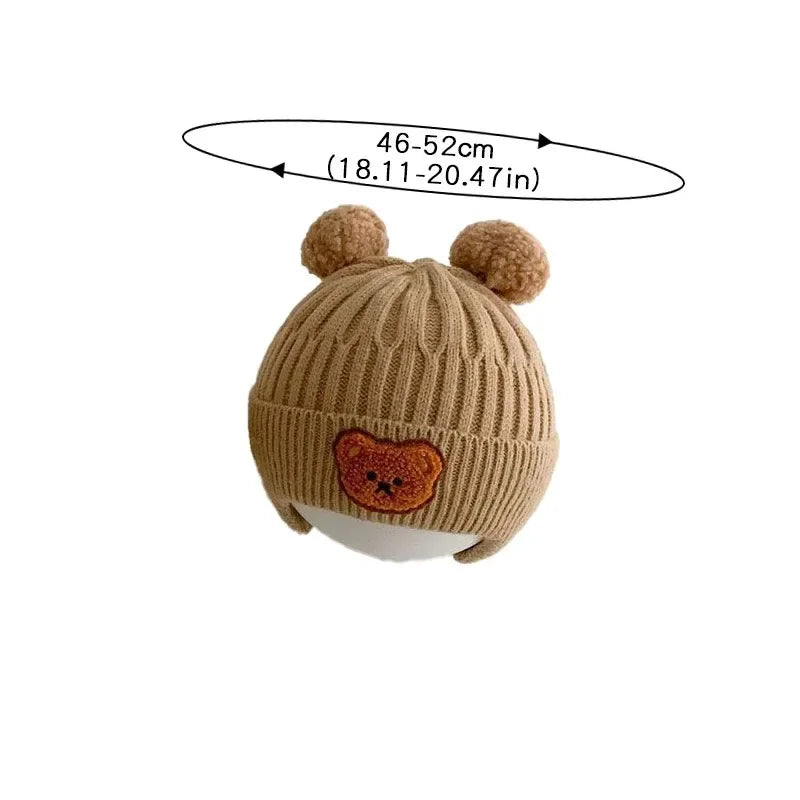 Winter Baby Beanie Hat – Soft Knit Acrylic Cap for Toddlers, Solid Color (45–50cm)