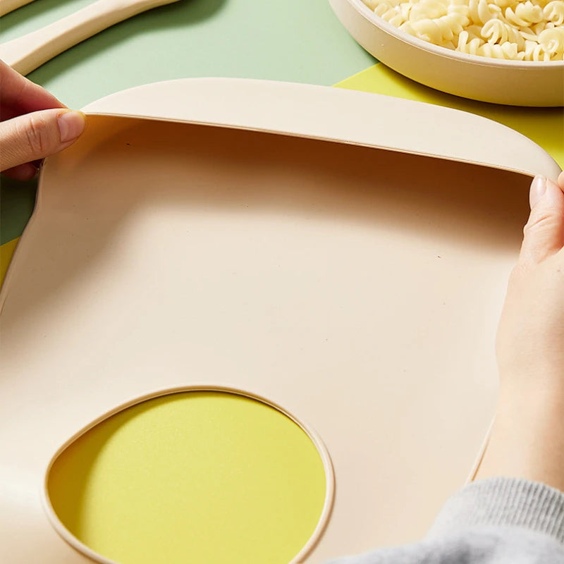 Silicone Baby Bib with Food Catcher – Soft, Waterproof & Adjustable