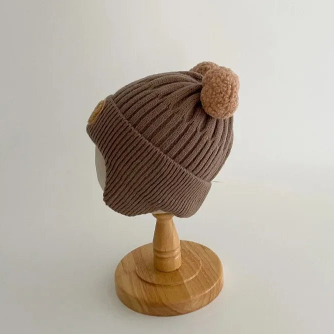 Winter Baby Beanie Hat – Soft Knit Acrylic Cap for Toddlers, Solid Color (45–50cm)