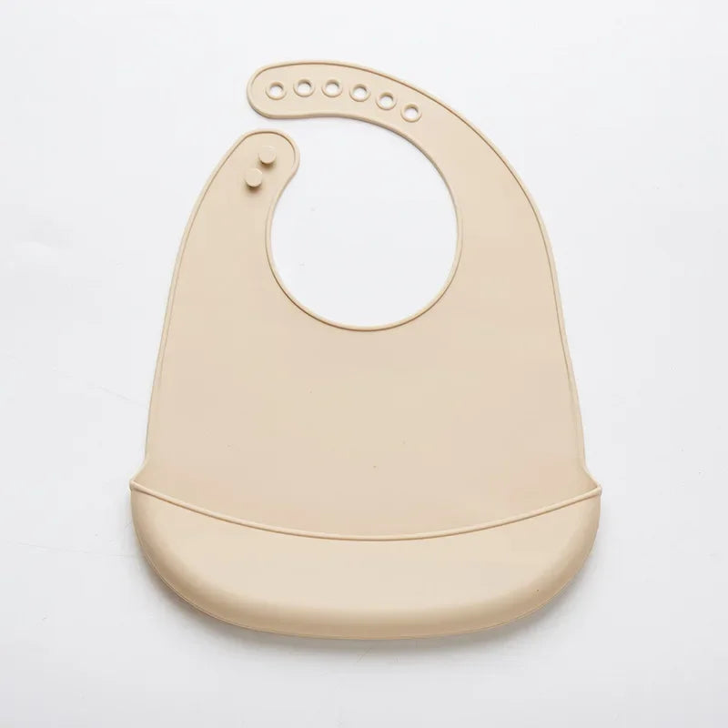 Silicone Baby Bib with Food Catcher – Soft, Waterproof & Adjustable