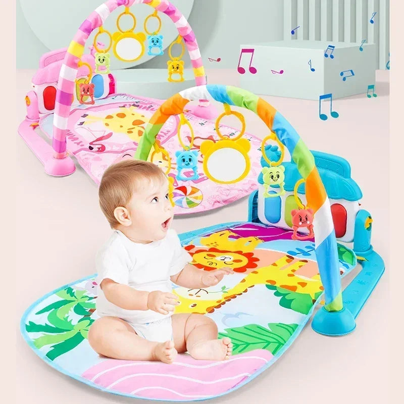 Musical Baby Activity Gym Play Mat – Soft Lights, Piano, and Tummy Time Toy for Newborns (0–12 Months)