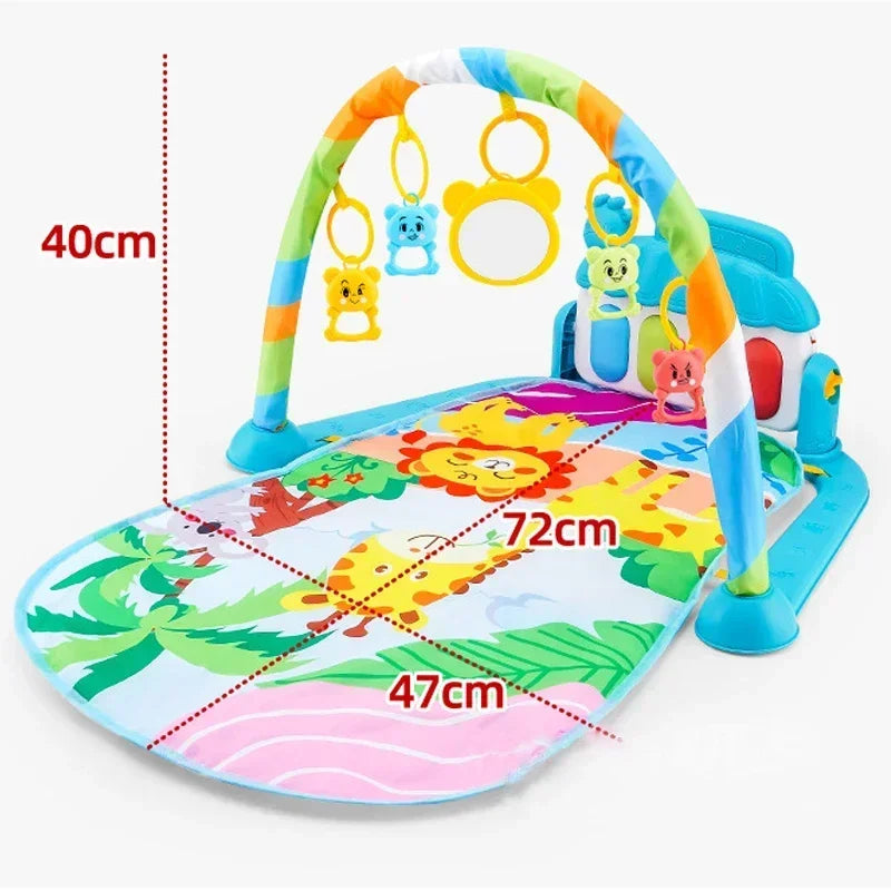 Musical Baby Activity Gym Play Mat – Soft Lights, Piano, and Tummy Time Toy for Newborns (0–12 Months)