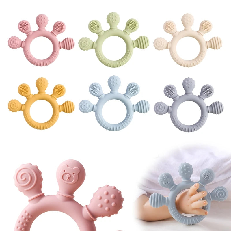 Silicone Baby Toothbrush – Safe & Soft for Ages 0–2, Multiple Colors
