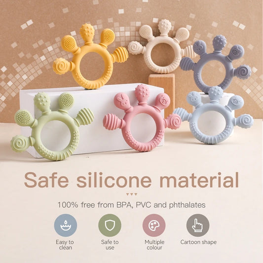 Silicone Baby Toothbrush – Safe & Soft for Ages 0–2, Multiple Colors