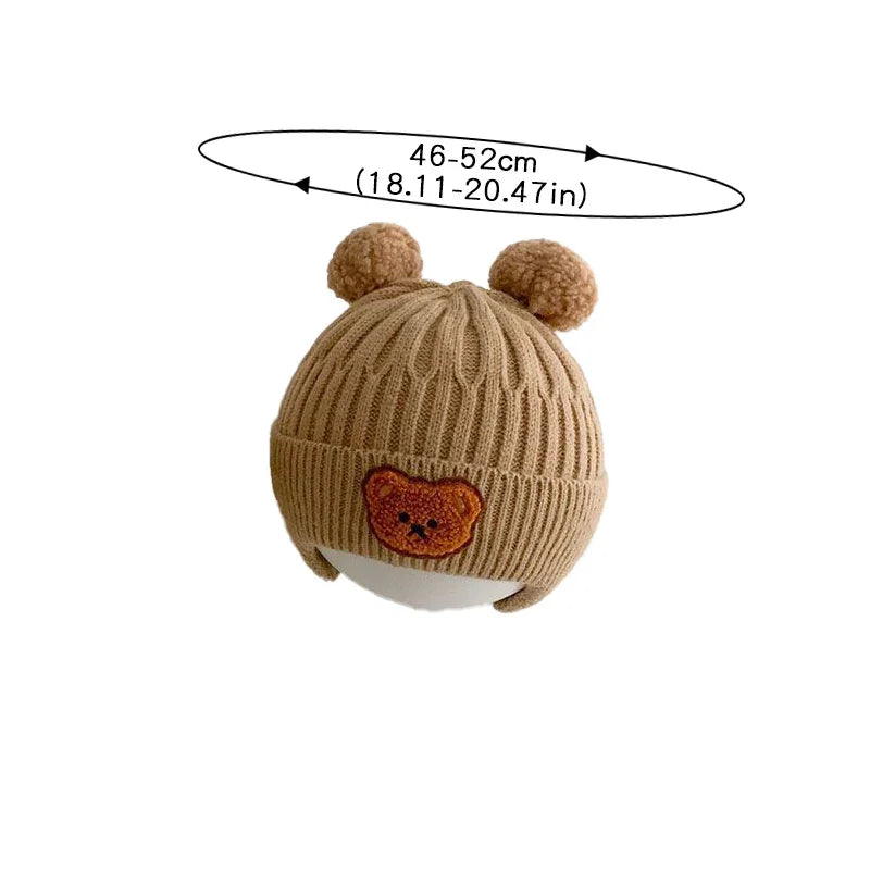 Winter Baby Beanie Hat – Soft Knit Acrylic Cap for Toddlers, Solid Color (45–50cm)