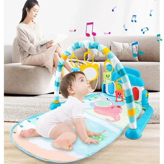 Musical Baby Activity Gym Play Mat – Soft Lights, Piano, and Tummy Time Toy for Newborns (0–12 Months)