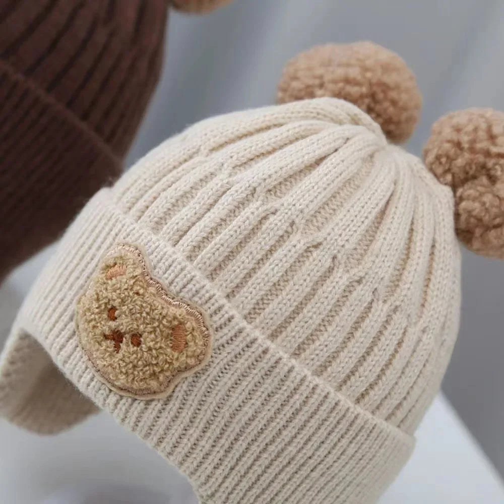 Winter Baby Beanie Hat – Soft Knit Acrylic Cap for Toddlers, Solid Color (45–50cm)