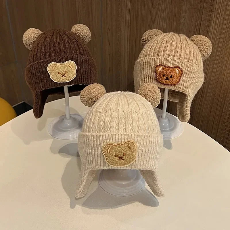 Winter Baby Beanie Hat – Soft Knit Acrylic Cap for Toddlers, Solid Color (45–50cm)